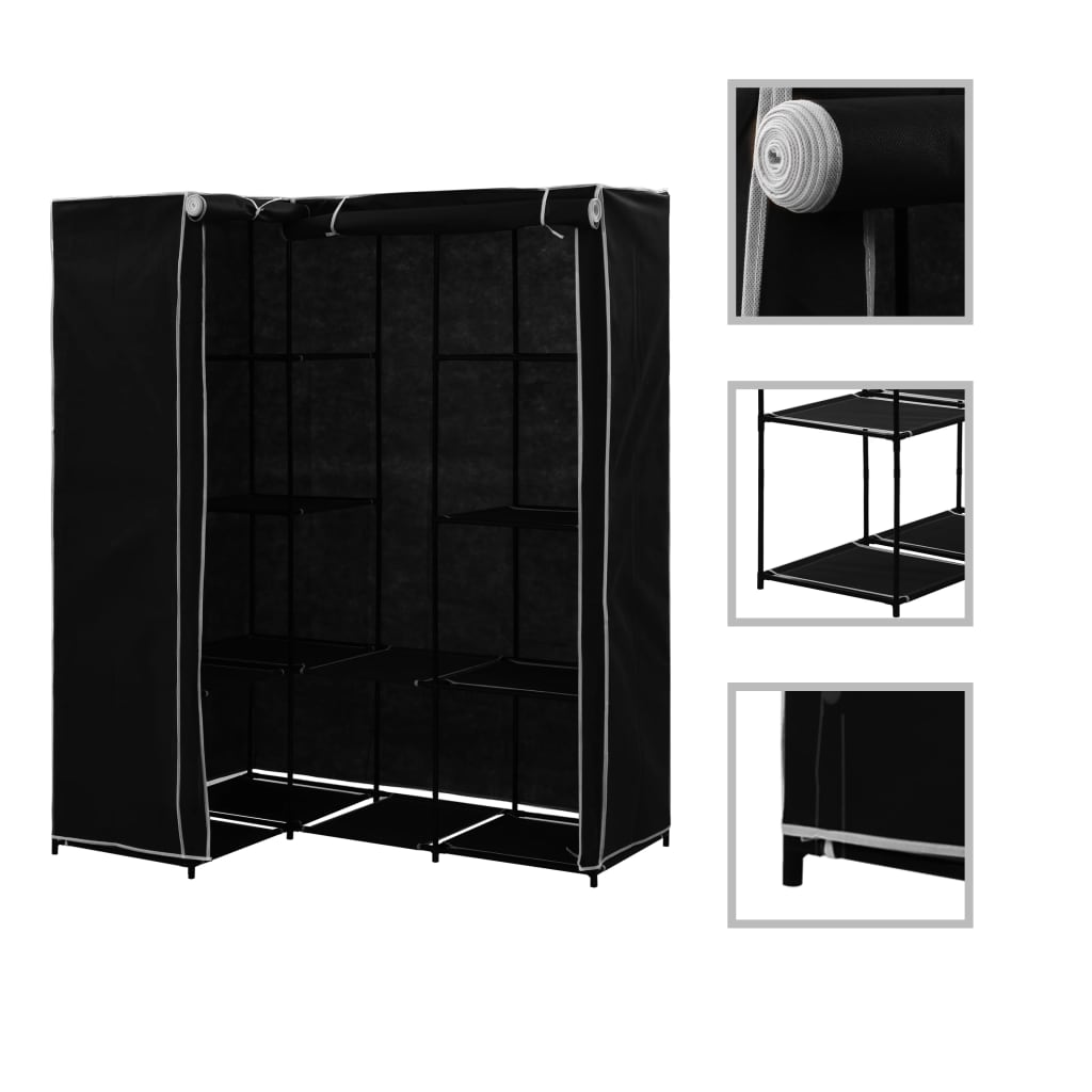 Garde-robe d'angle Noir 130x87x169 cm - XIOS
