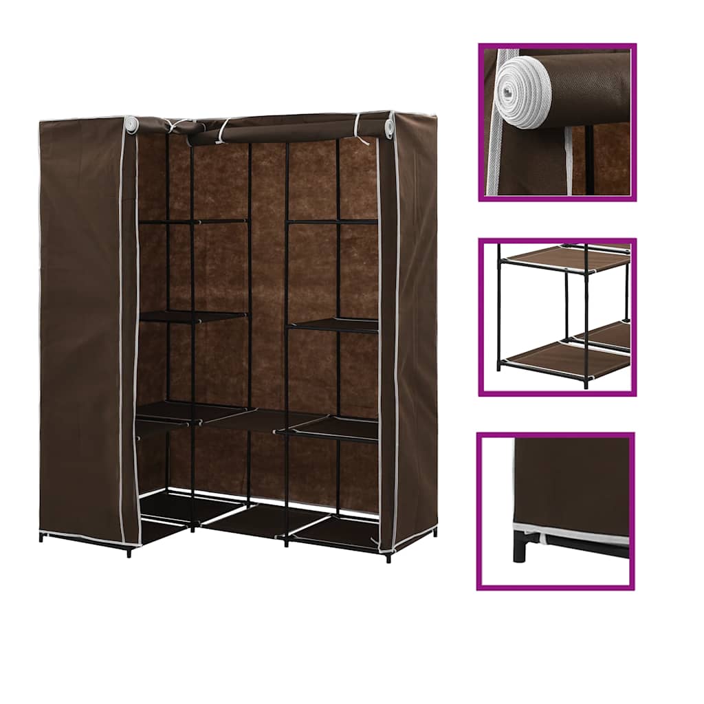 Garde-robe d'angle Marron 130x87x169 cm - XIOS