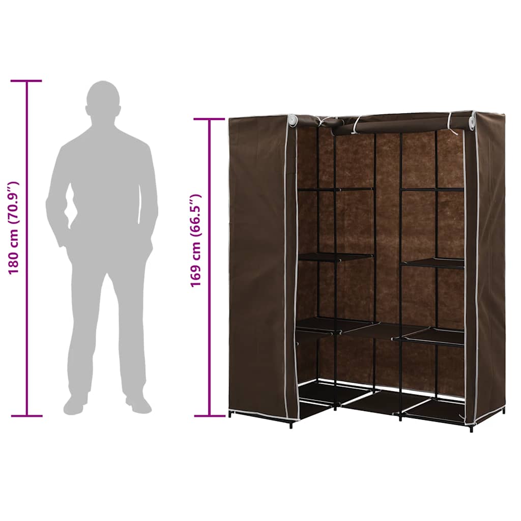 Garde-robe d'angle Marron 130x87x169 cm - XIOS