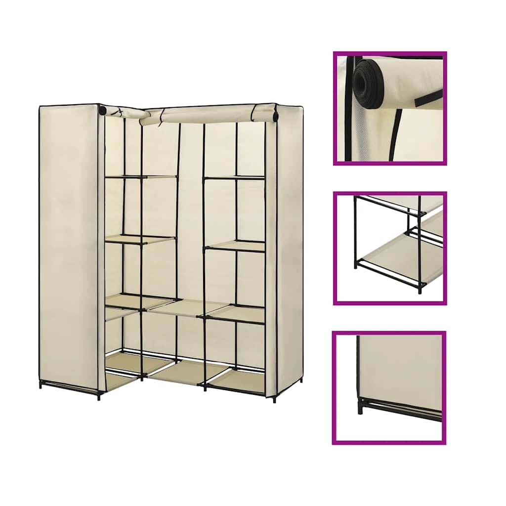 Garde-robe d'angle Crème 130 x 87 x 169 cm - XIOS