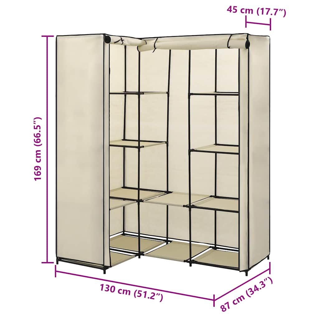 Garde-robe d'angle Crème 130 x 87 x 169 cm - XIOS