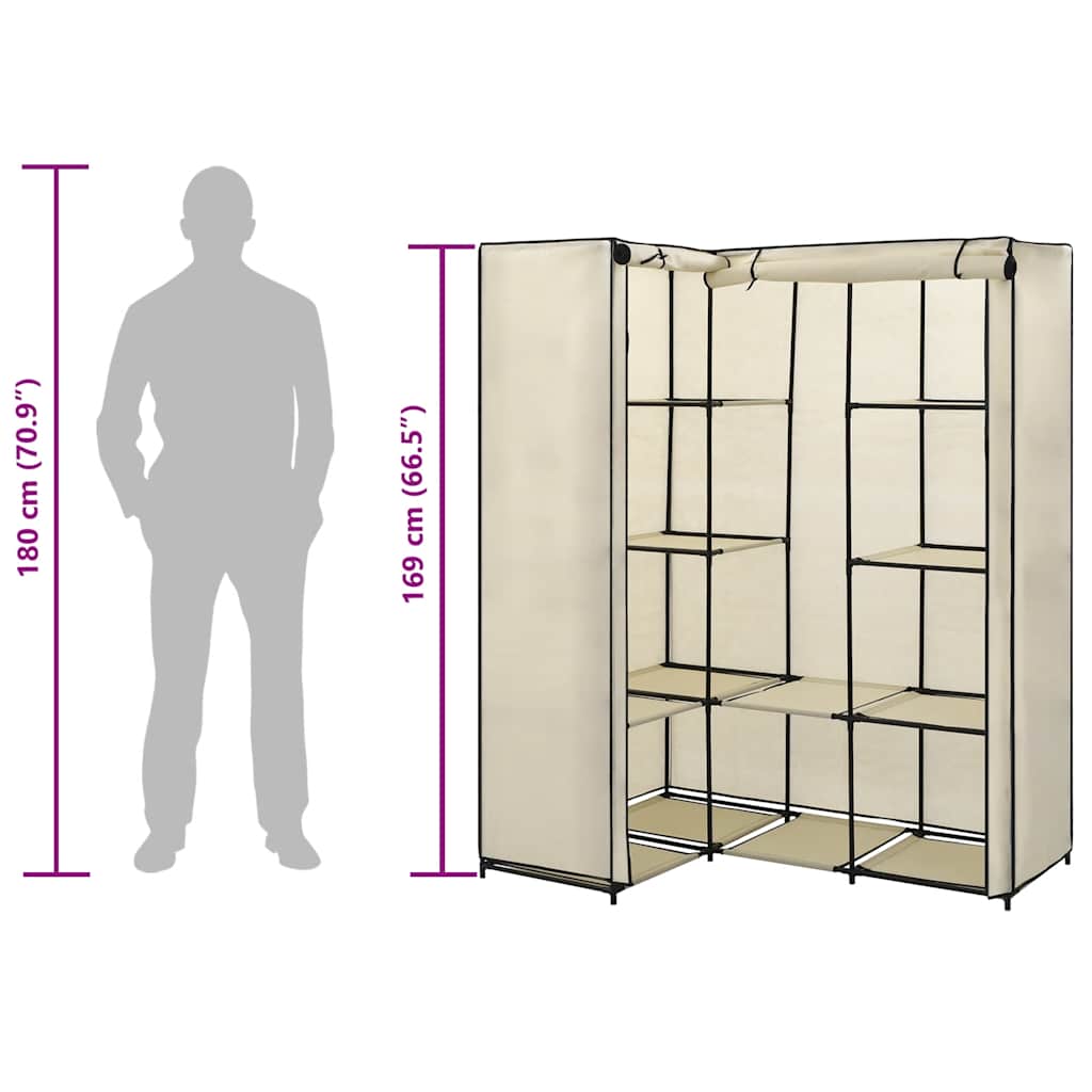 Garde-robe d'angle Crème 130 x 87 x 169 cm - XIOS