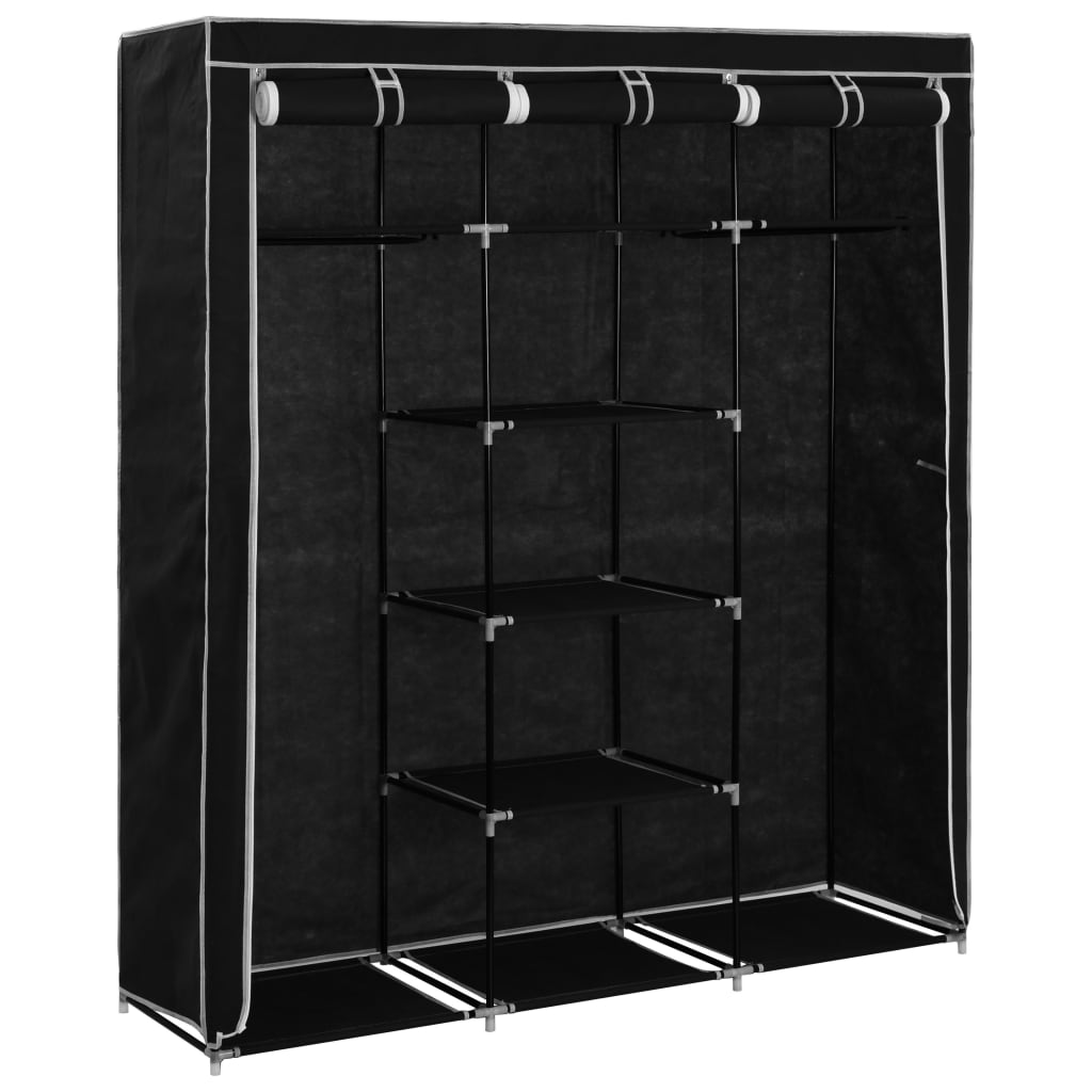 Armoire avec compartiments et barres Noir 150x45x175 cm Tissu - XIOS