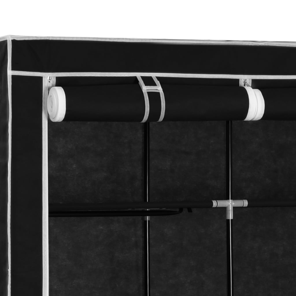 Armoire avec compartiments et barres Noir 150x45x175 cm Tissu - XIOS