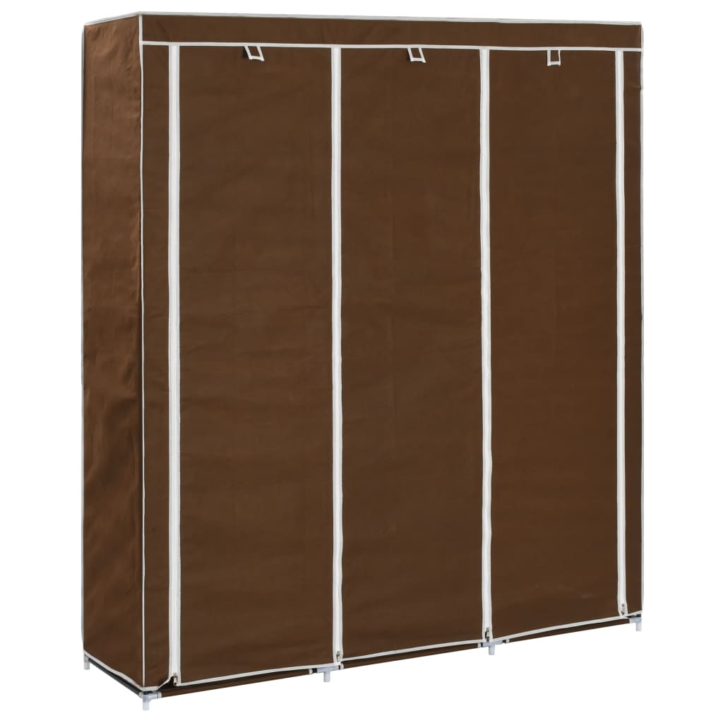 Armoire avec compartiments et barres Marron 150x45x175 cm Tissu - XIOS