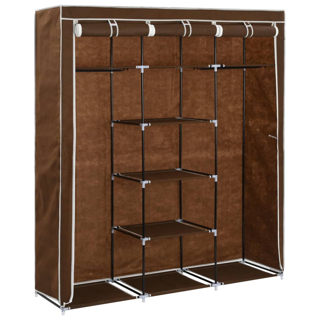 Armoire avec compartiments et barres Marron 150x45x175 cm Tissu - XIOS