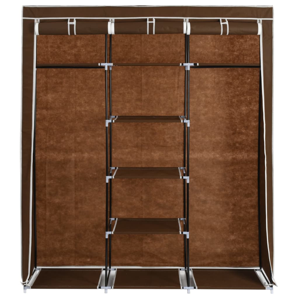 Armoire avec compartiments et barres Marron 150x45x175 cm Tissu - XIOS
