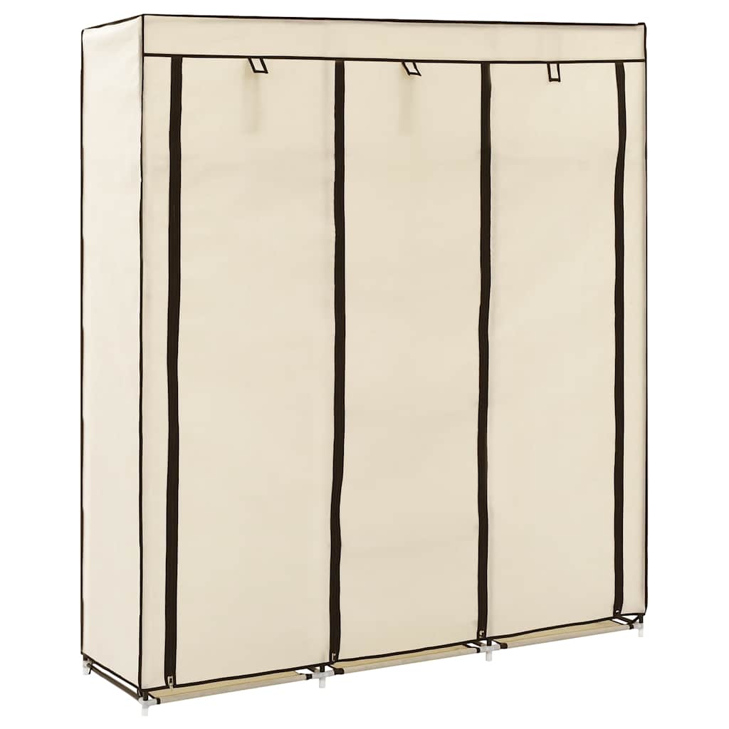 Armoire avec compartiments et barres Crème 150x45x175 cm Tissu - XIOS