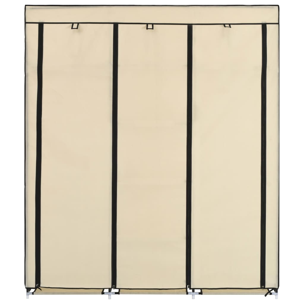 Armoire avec compartiments et barres Crème 150x45x175 cm Tissu - XIOS