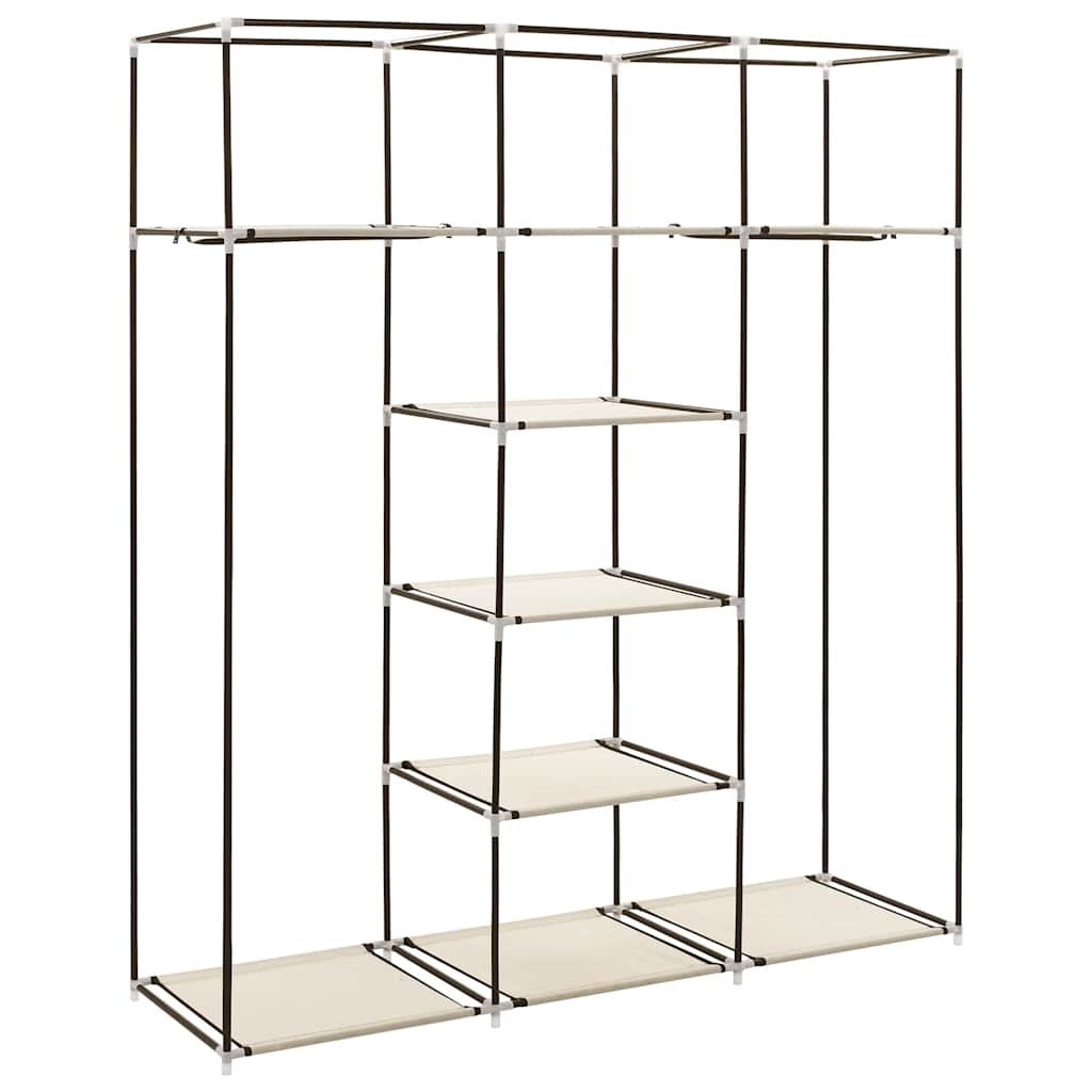 Armoire avec compartiments et barres Crème 150x45x175 cm Tissu - XIOS