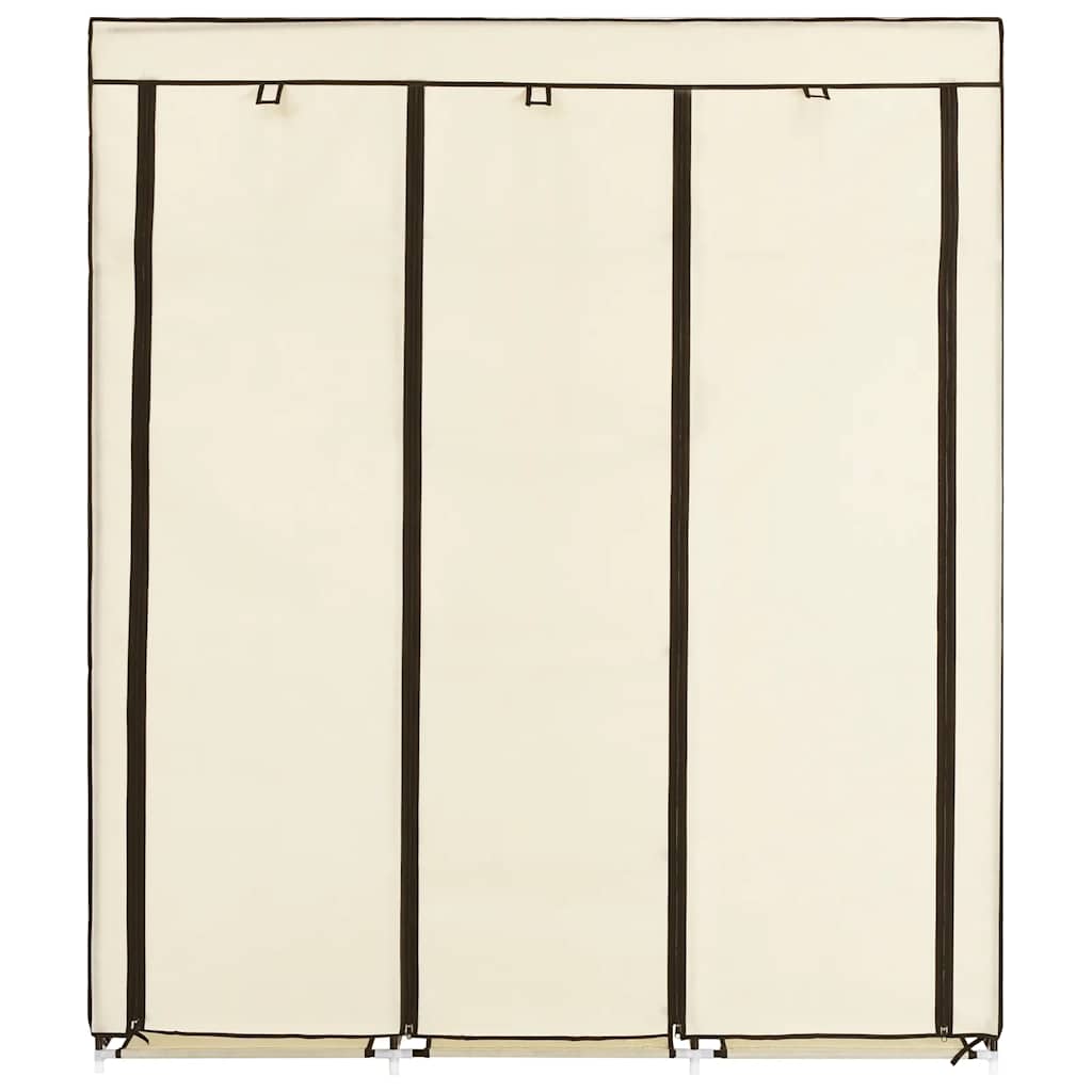 Armoire avec compartiments et barres Crème 150x45x175 cm Tissu - XIOS