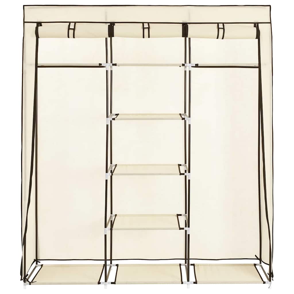 Armoire avec compartiments et barres Crème 150x45x175 cm Tissu - XIOS