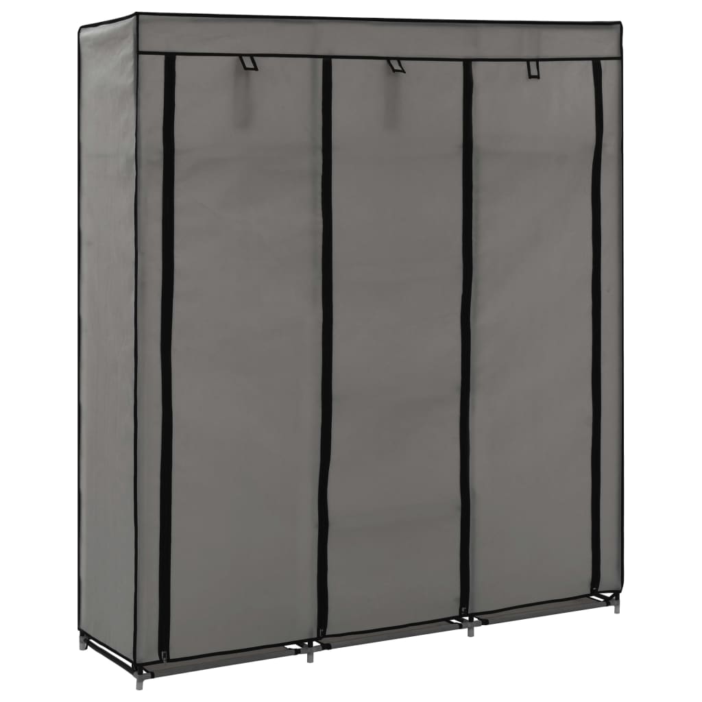 Armoire avec compartiments et barres Gris 150x45x175 cm Tissu - XIOS
