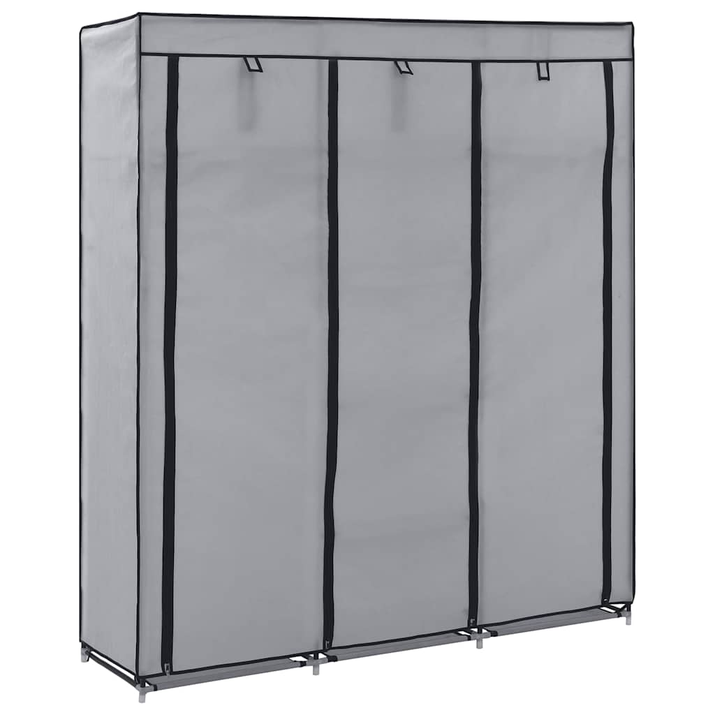 Armoire avec compartiments et barres Gris 150x45x175 cm Tissu - XIOS