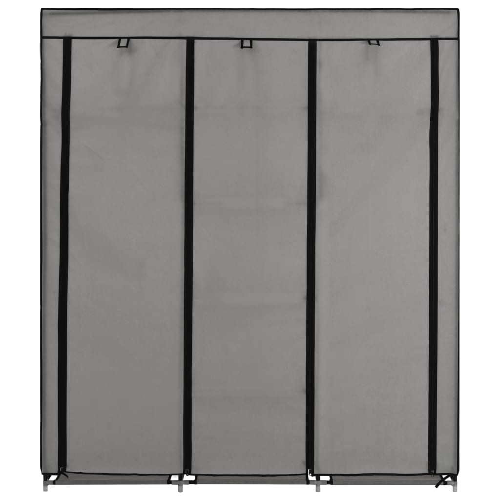 Armoire avec compartiments et barres Gris 150x45x175 cm Tissu - XIOS