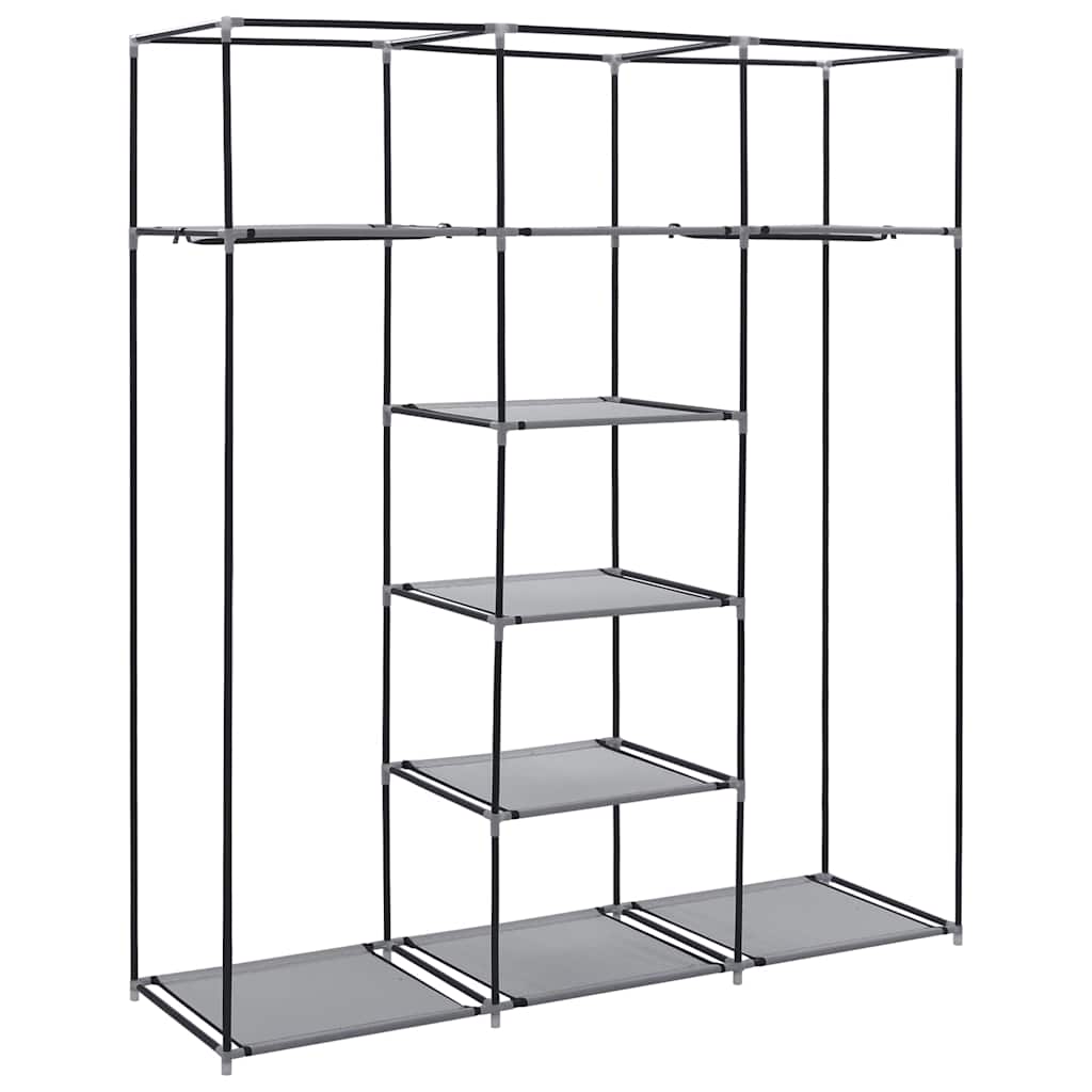 Armoire avec compartiments et barres Gris 150x45x175 cm Tissu - XIOS