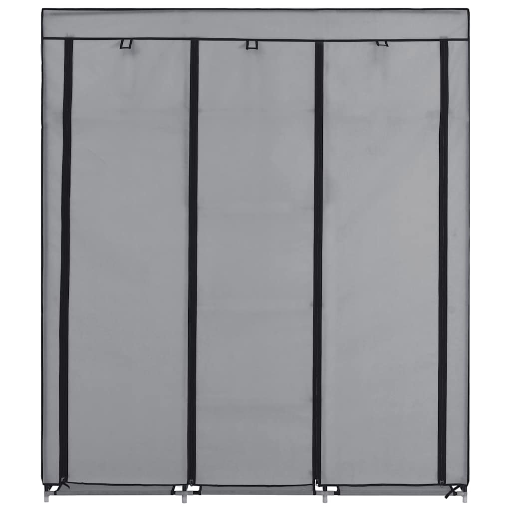 Armoire avec compartiments et barres Gris 150x45x175 cm Tissu - XIOS