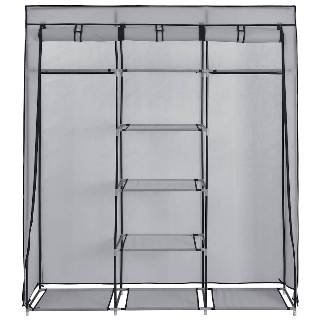 Armoire avec compartiments et barres Gris 150x45x175 cm Tissu - XIOS