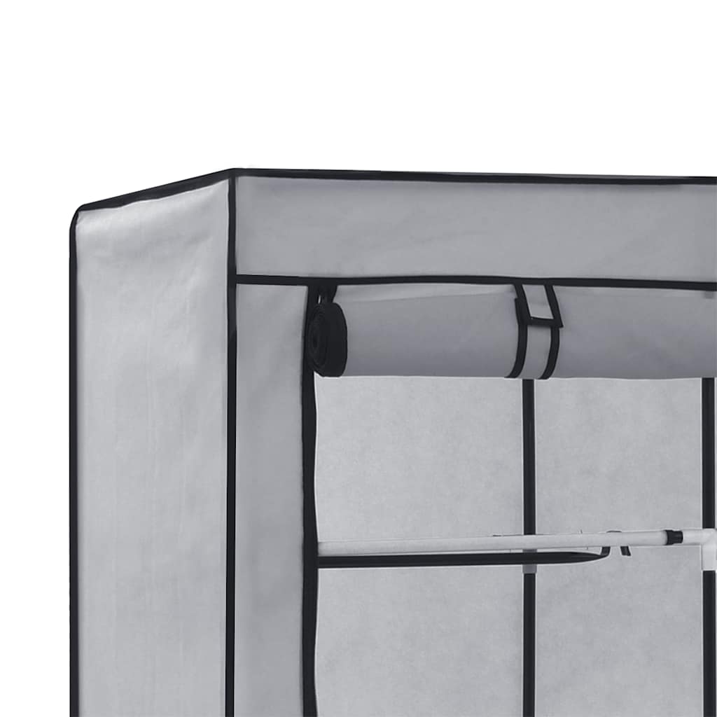 Armoire avec compartiments et barres Gris 150x45x175 cm Tissu - XIOS
