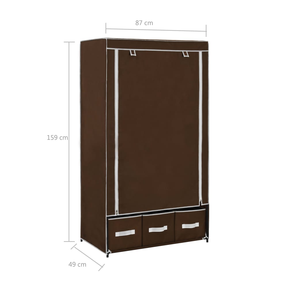 Garde-robe Marron 87x49x159 cm Tissu - XIOS