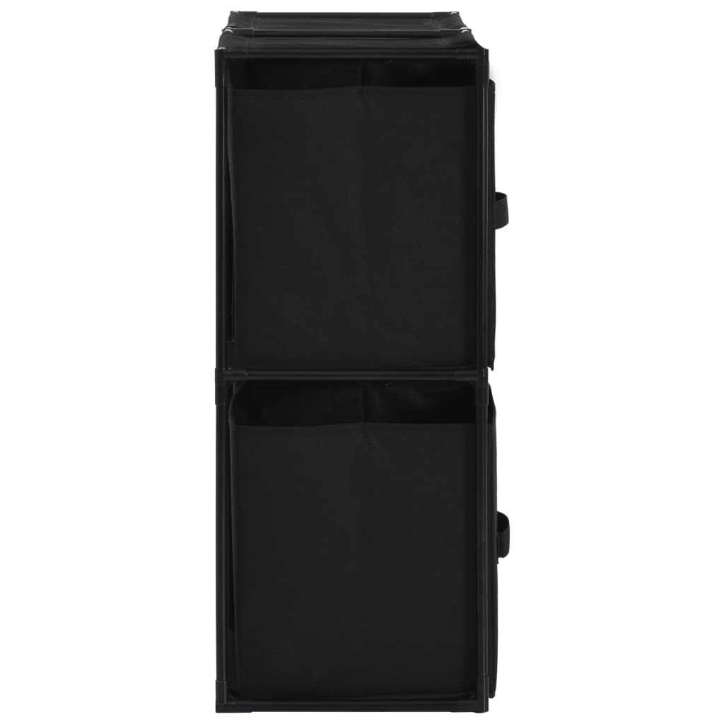 Armoire de rangement avec 4 paniers tissu Noir 63x30x71cm Acier - XIOS