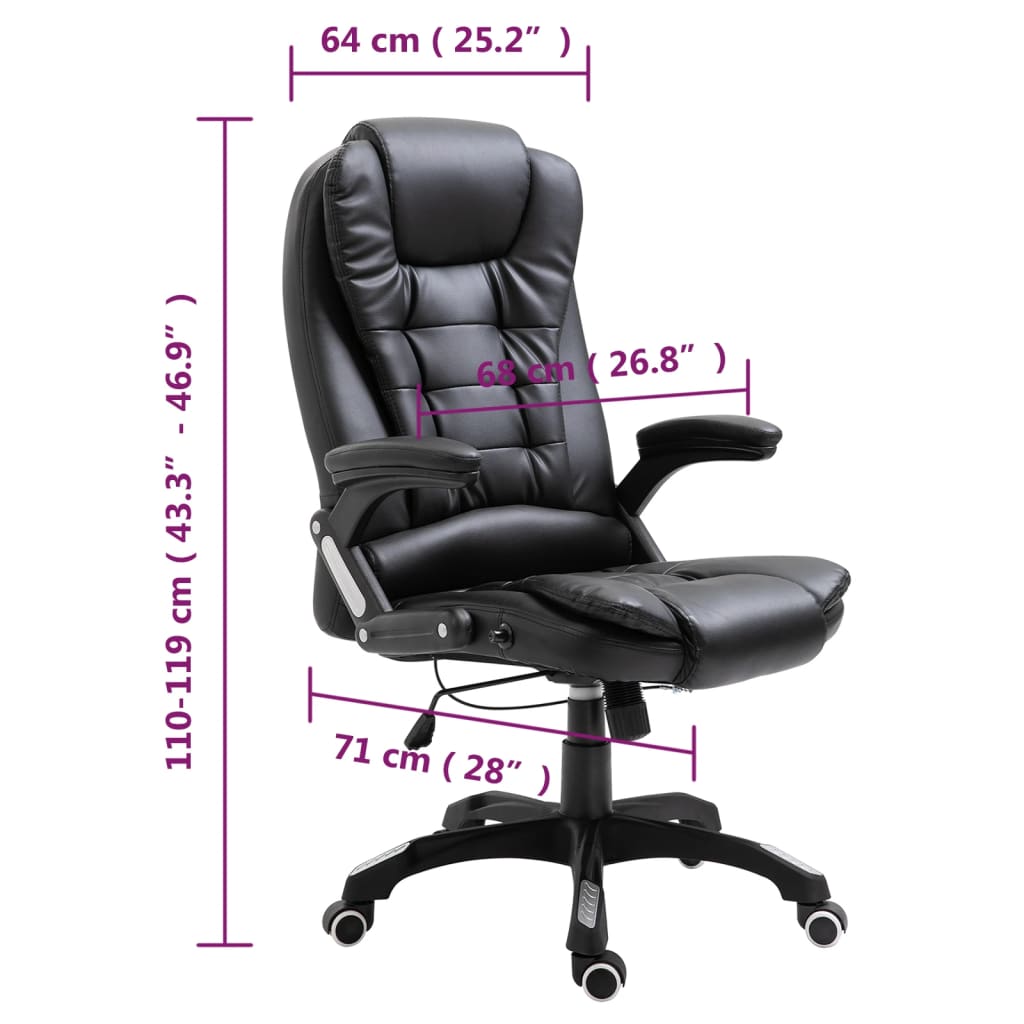 Chaise de bureau Noir Similicuir - XIOS
