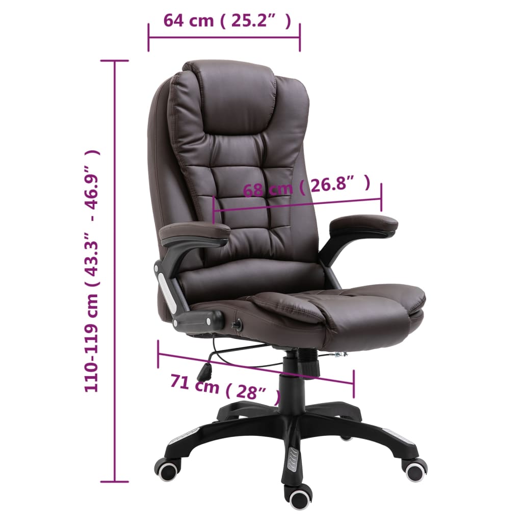 Chaise de bureau Marron Similicuir - XIOS