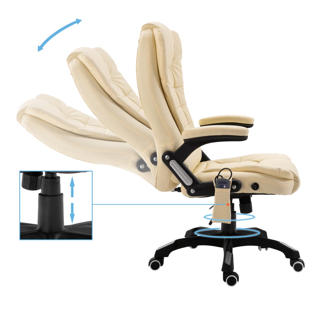 Chaise de bureau de massage Crème Similicuir - XIOS