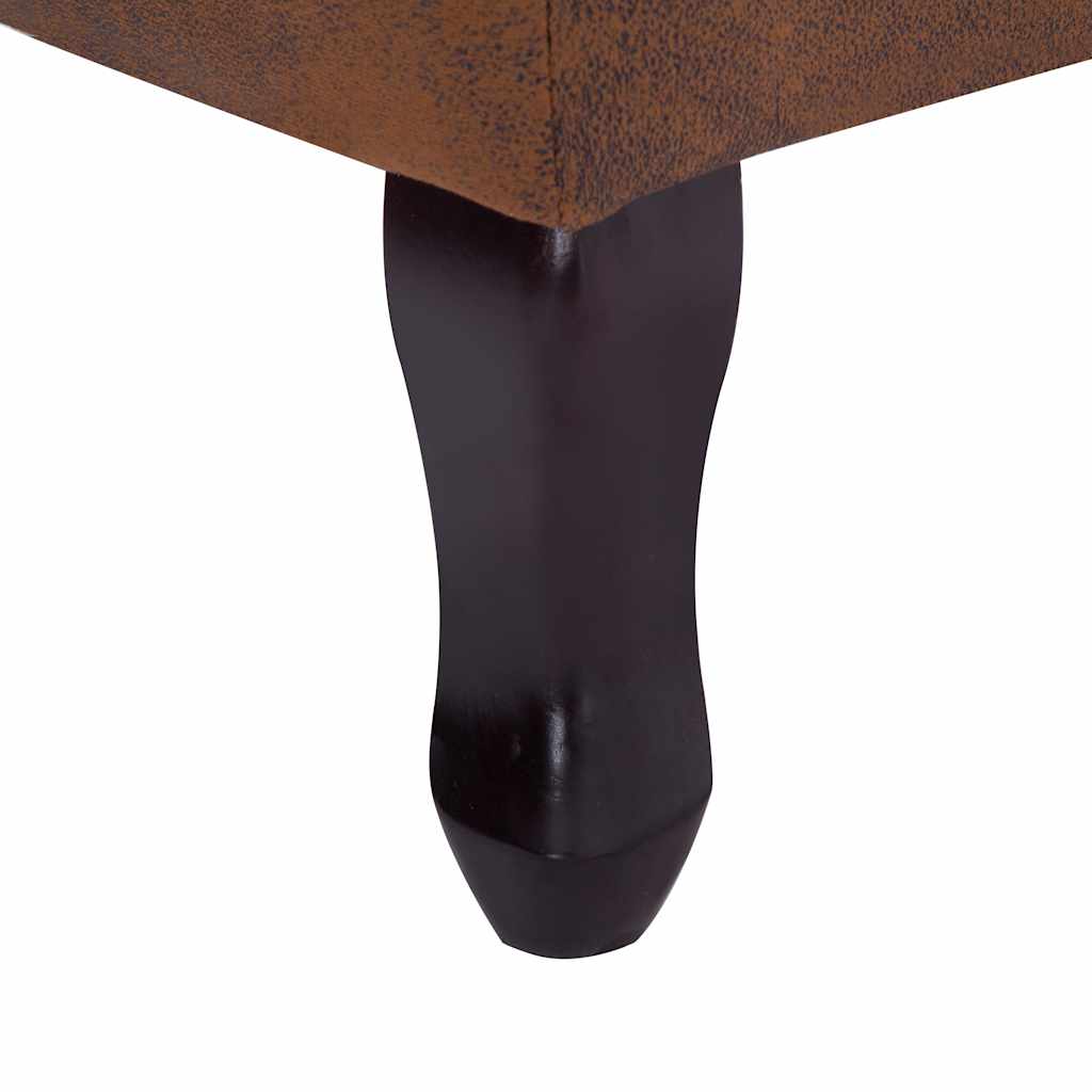 Fauteuil Chesterfield et repose-pieds Marron Similicuir daim - XIOS