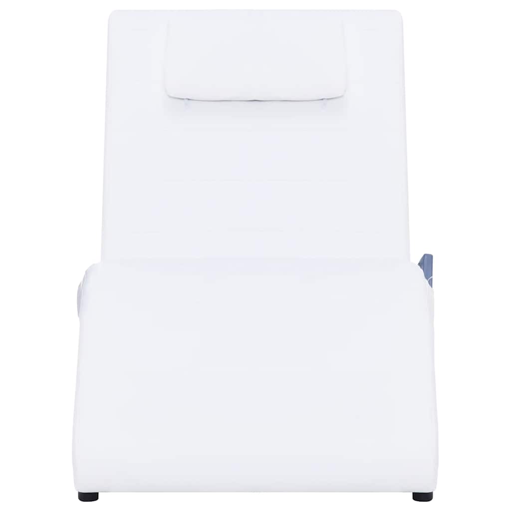 Chaise longue de massage avec oreiller Blanc Similicuir - XIOS