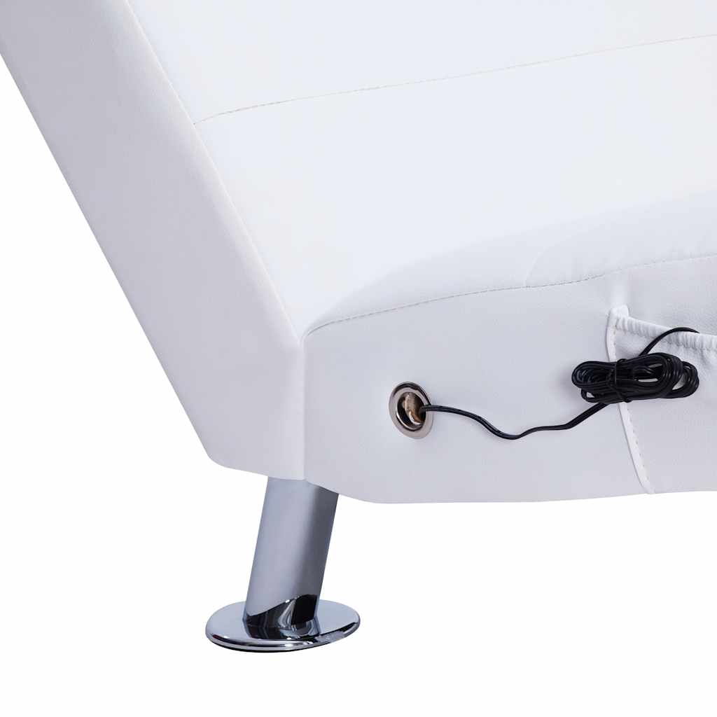 Chaise longue de massage avec oreiller Blanc Similicuir - XIOS
