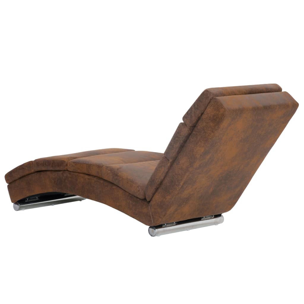 Chaise longue Marron Similicuir daim - XIOS