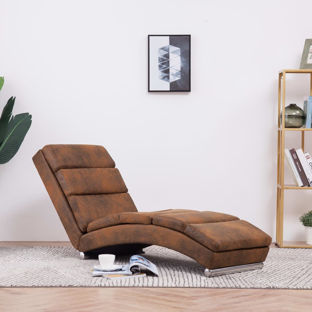 Chaise longue Marron Similicuir daim - XIOS