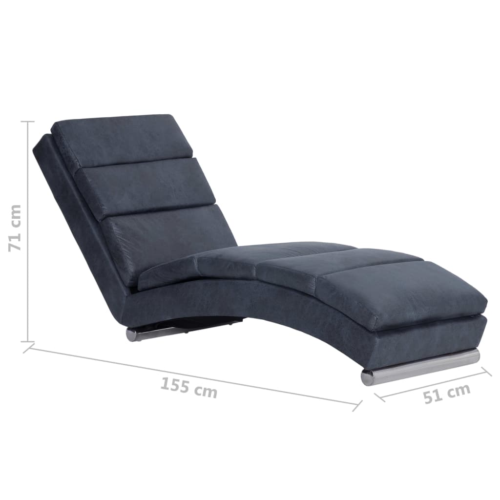 Chaise longue Gris Similicuir daim - XIOS
