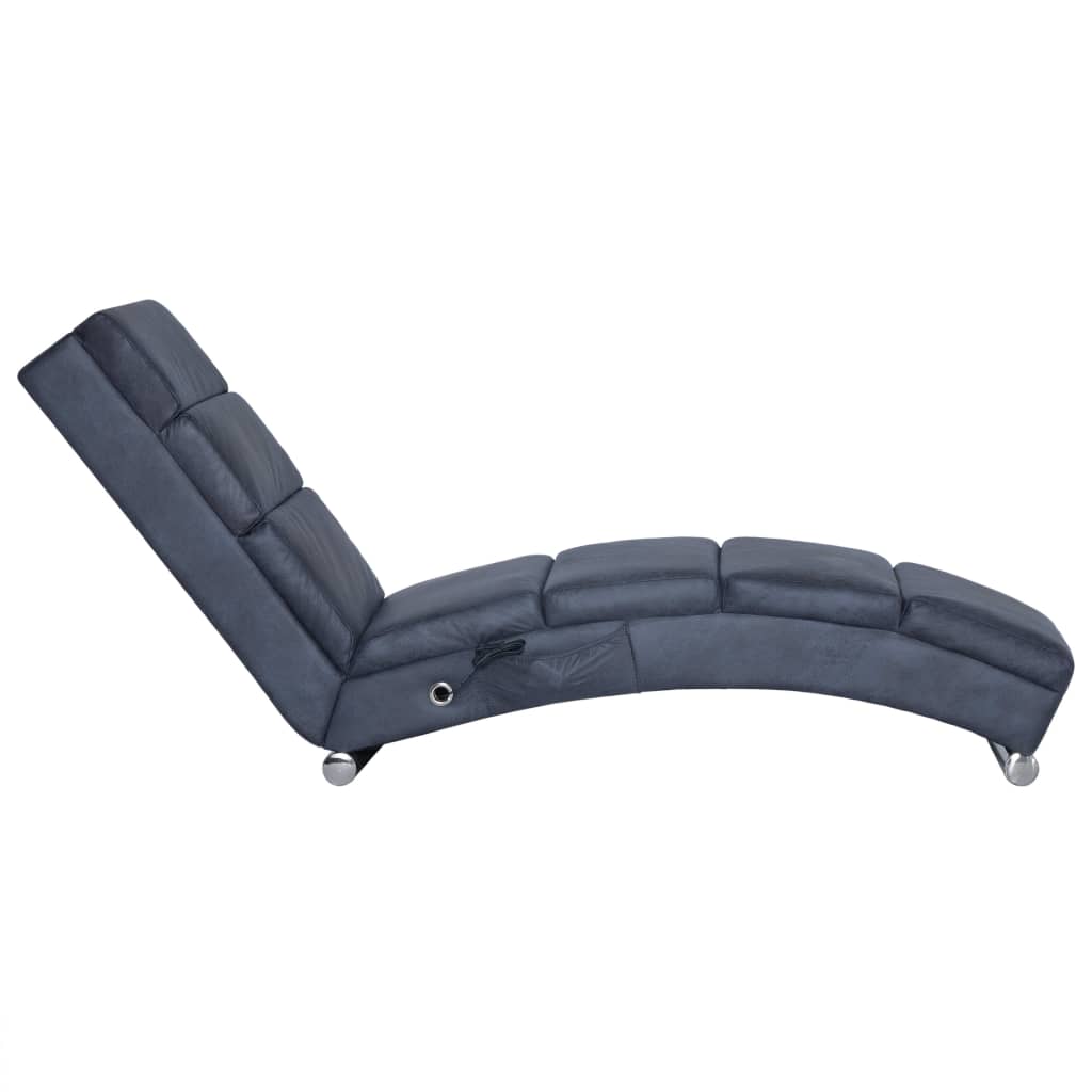 Chaise longue de longue Gris Similicuir daim - XIOS