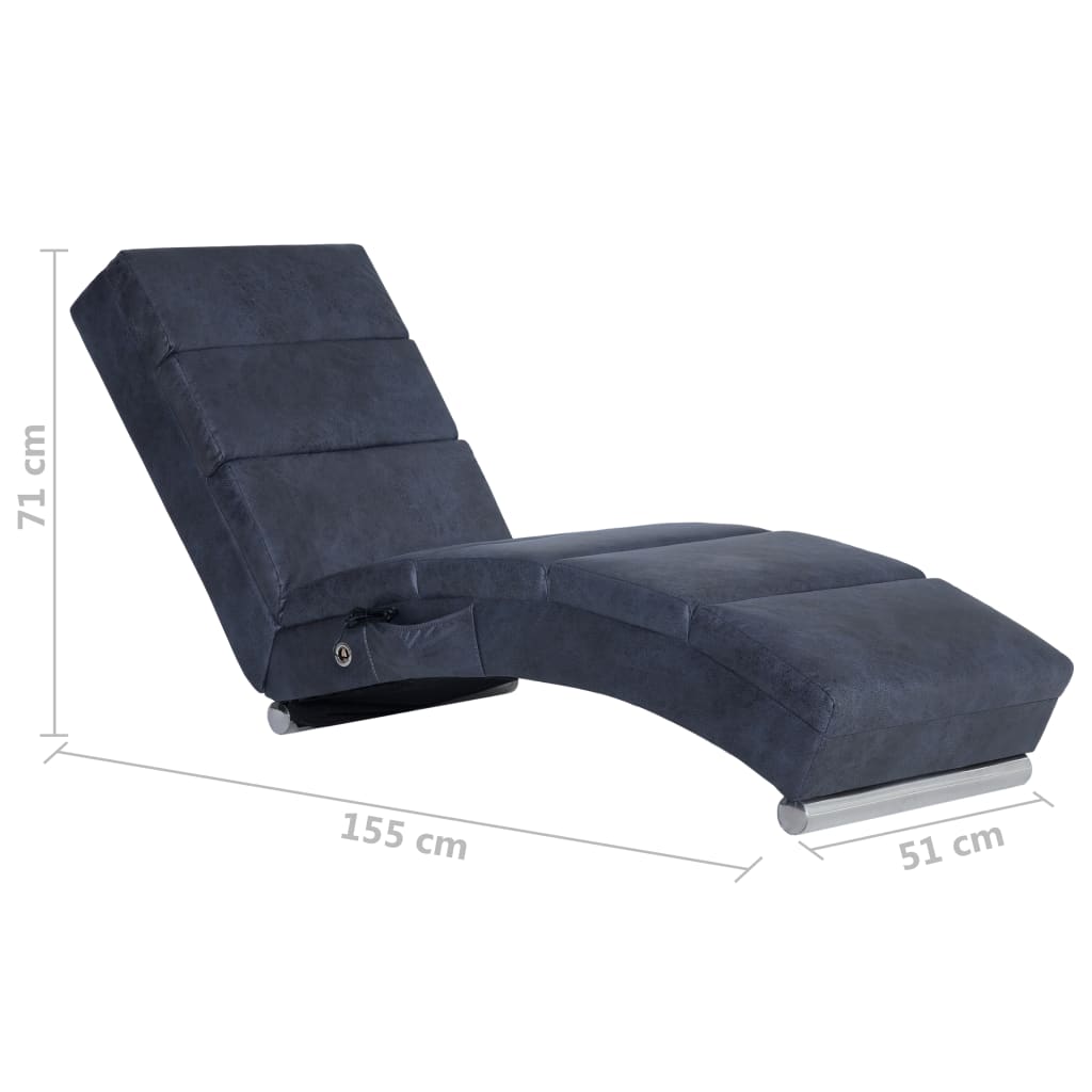 Chaise longue de longue Gris Similicuir daim - XIOS