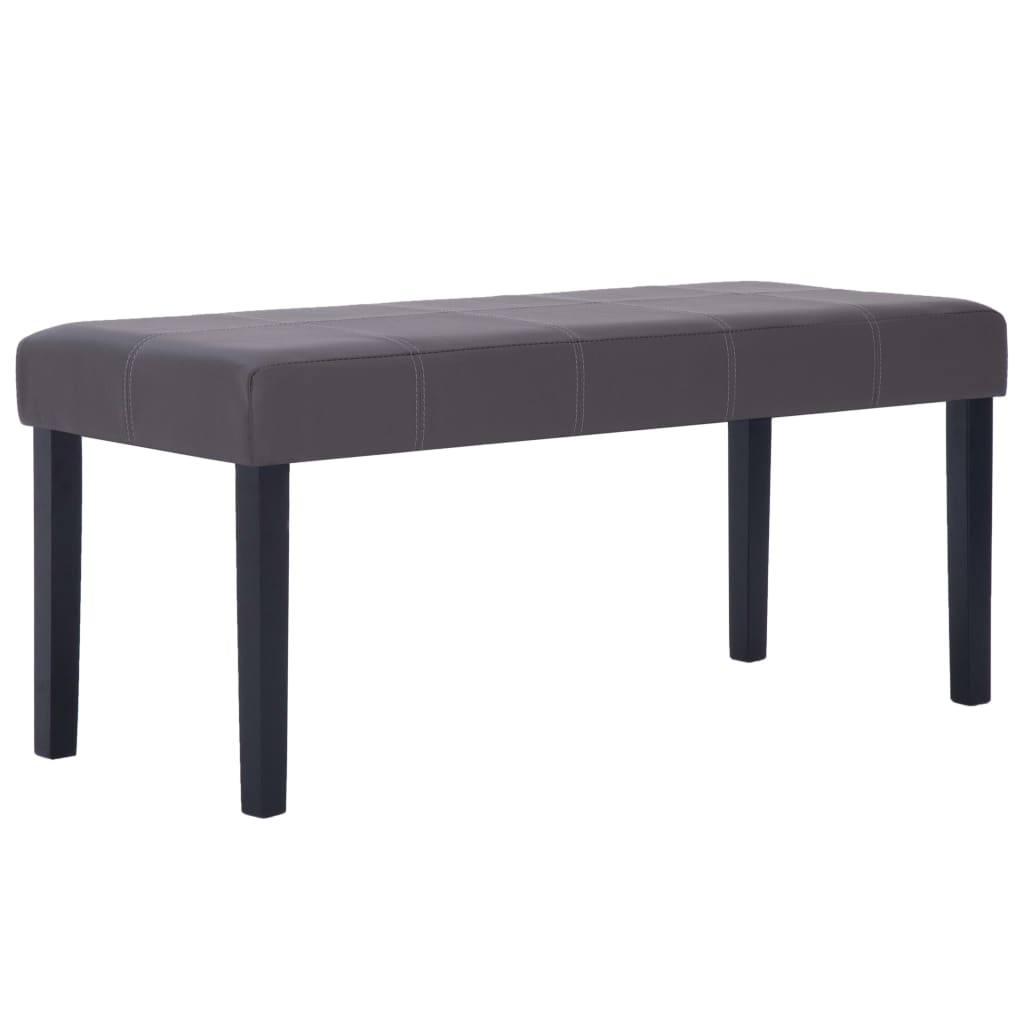 281309 vidaXL Bench 106 cm Grey Faux Leather - XIOS