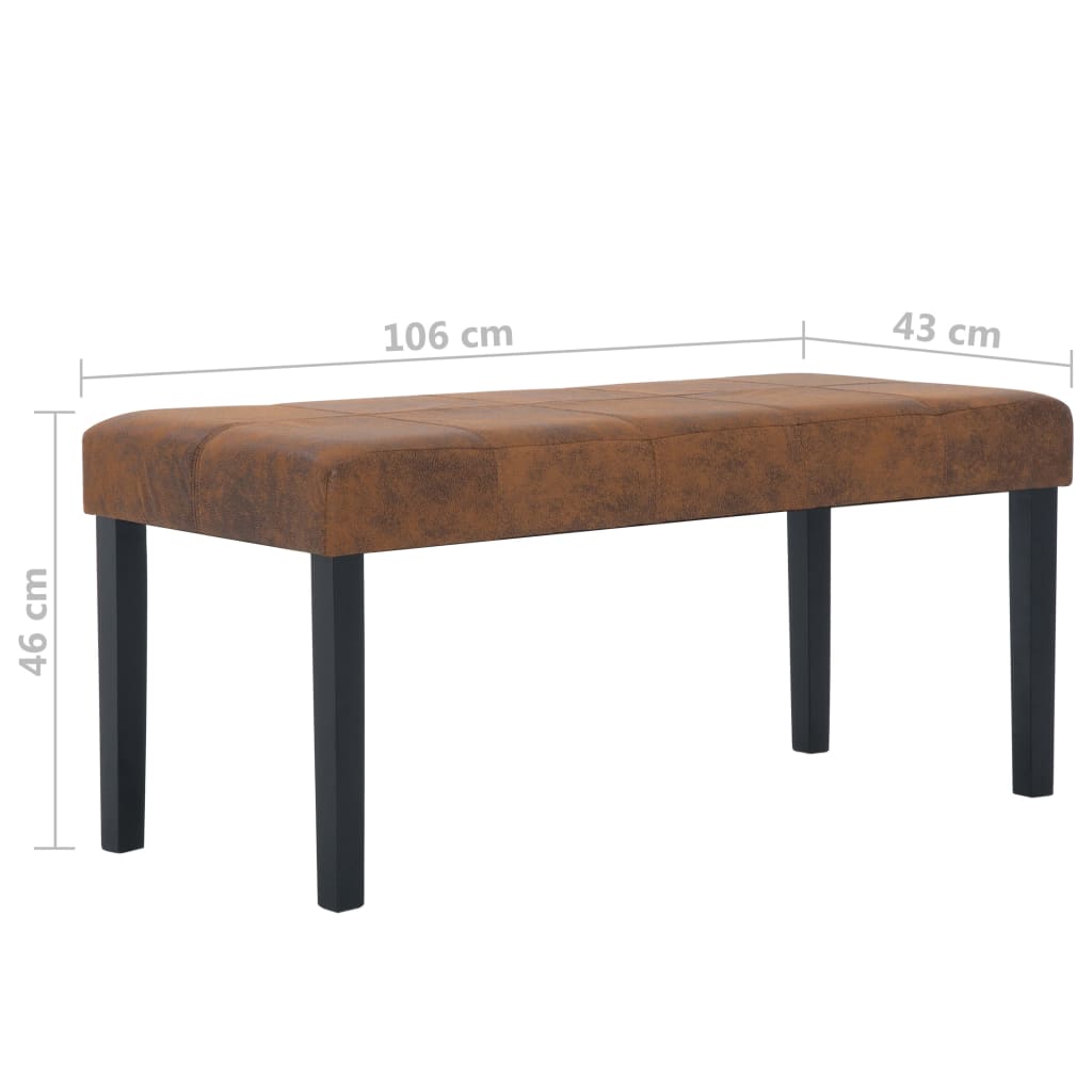 Banc 106 cm Marron Similicuir daim - XIOS