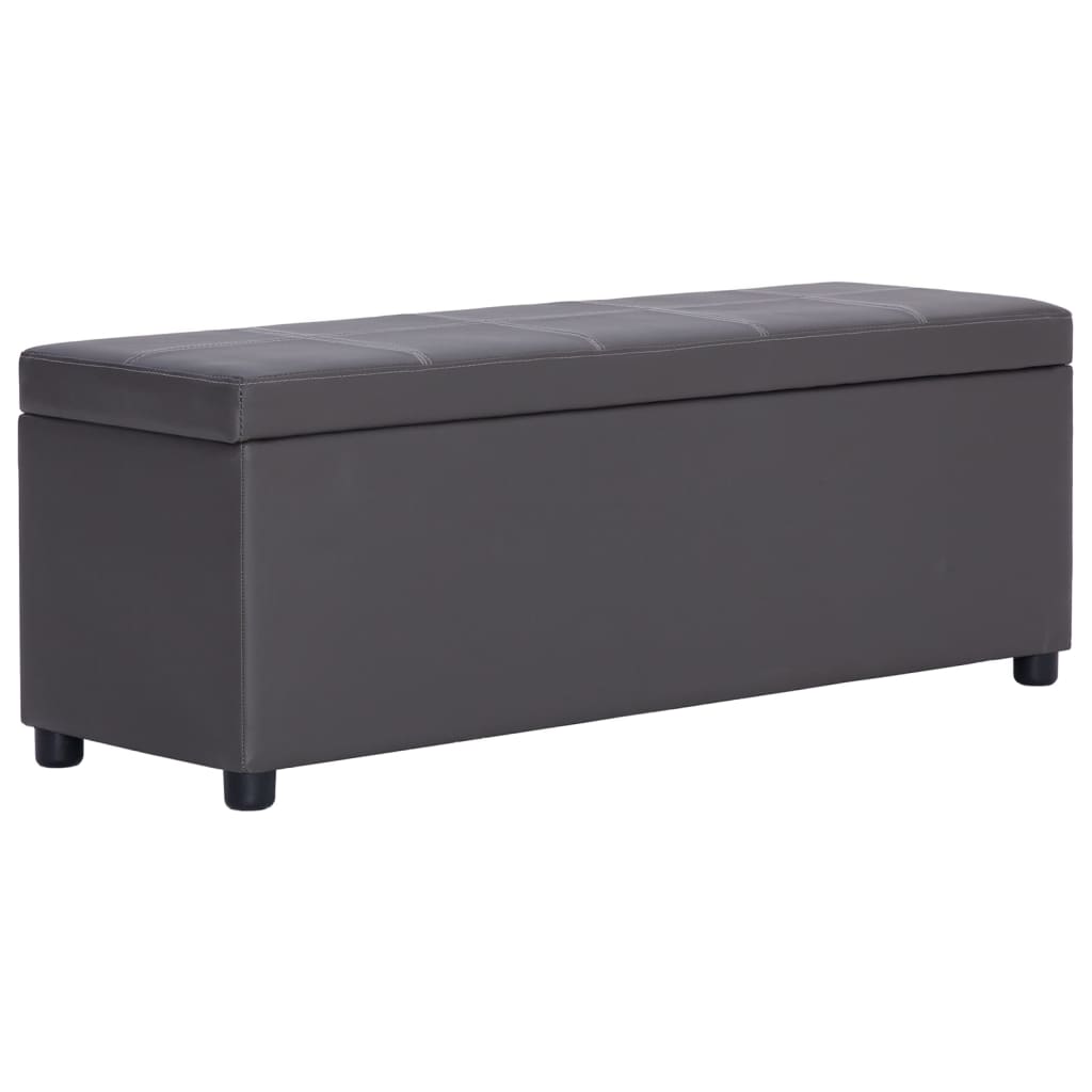 Banc avec compartiment de rangement 116 cm Gris Similicuir - XIOS