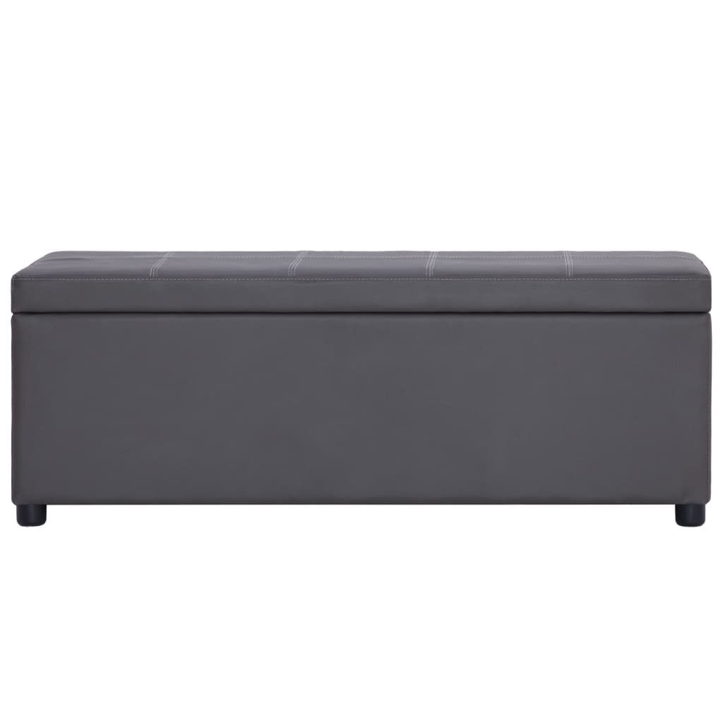 Banc avec compartiment de rangement 116 cm Gris Similicuir - XIOS