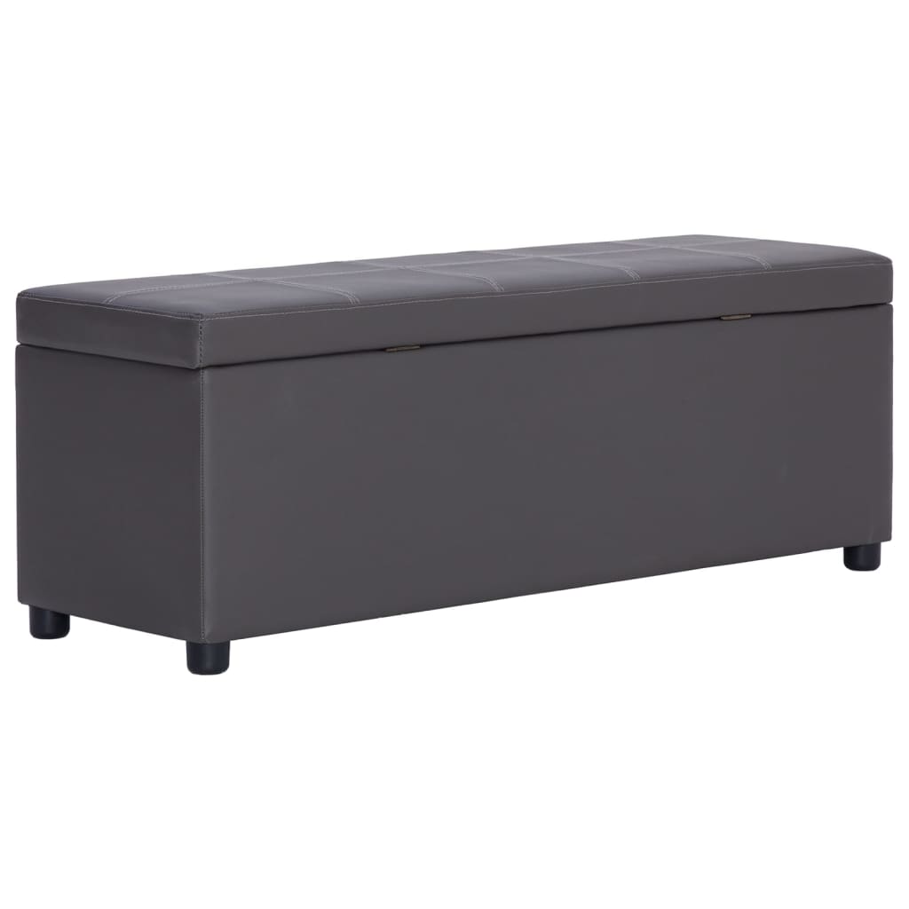 Banc avec compartiment de rangement 116 cm Gris Similicuir - XIOS