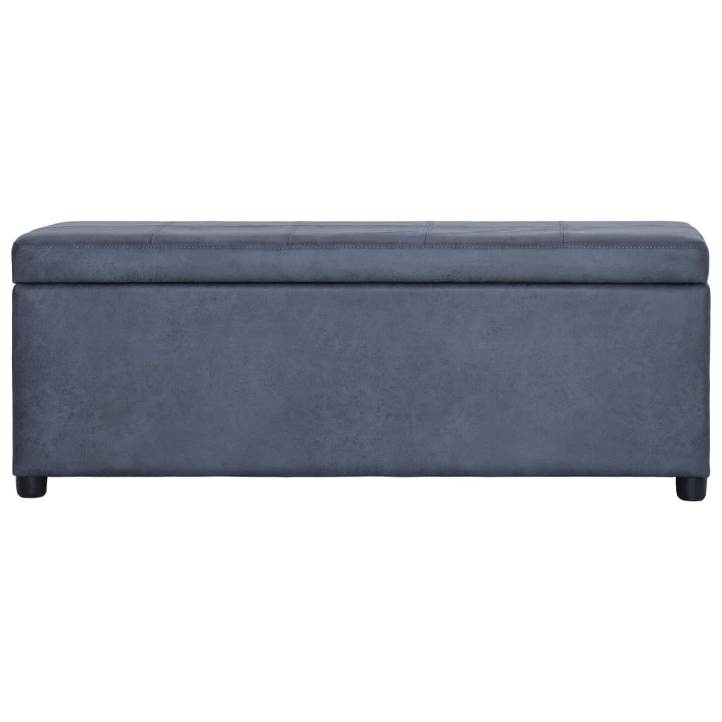 Banc avec compartiment de rangement 116 cm Gris Similicuir daim - XIOS