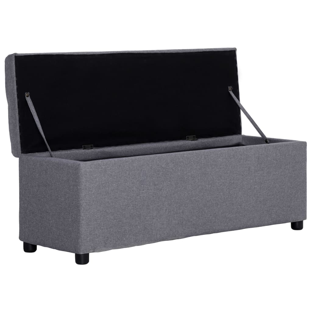 Banc avec compartiment de rangement 116 cm Gris clair Polyester - XIOS