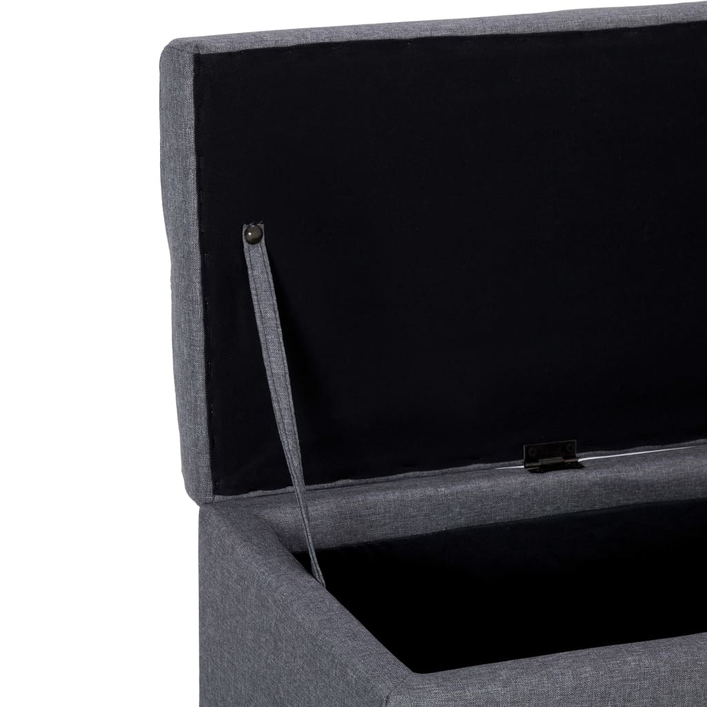 Banc avec compartiment de rangement 116 cm Gris clair Polyester - XIOS