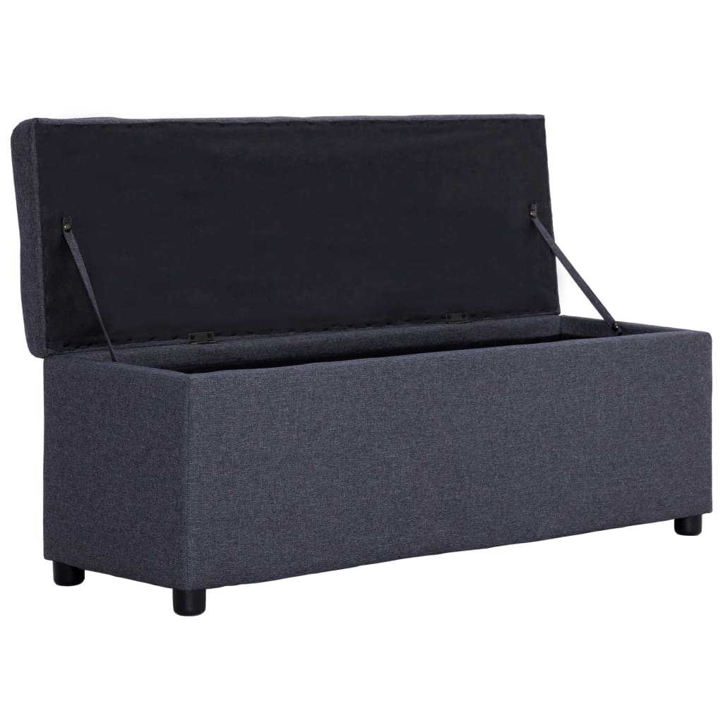 Banc avec compartiment de rangement 116 cm Gris foncé Polyester - XIOS