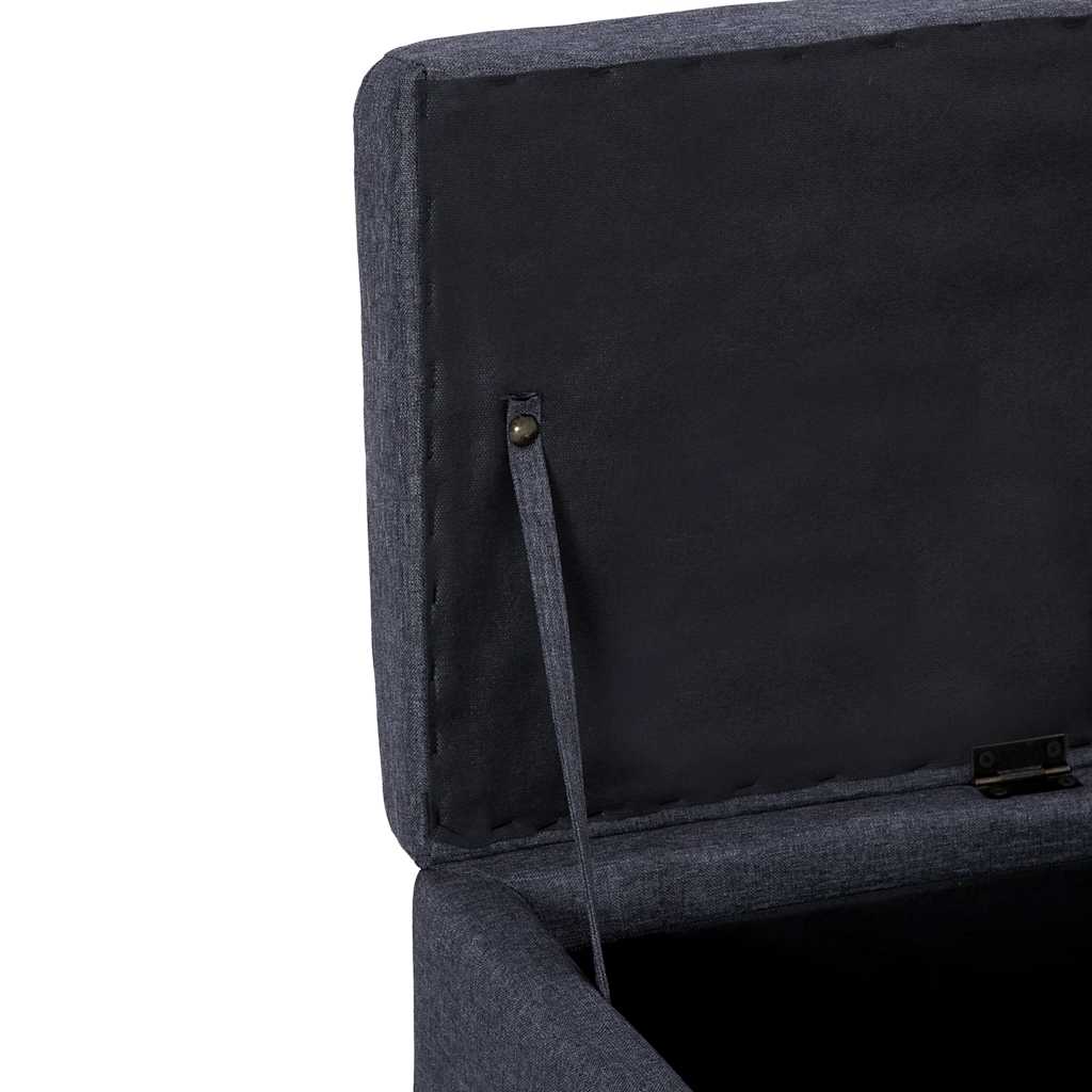 Banc avec compartiment de rangement 116 cm Gris foncé Polyester - XIOS