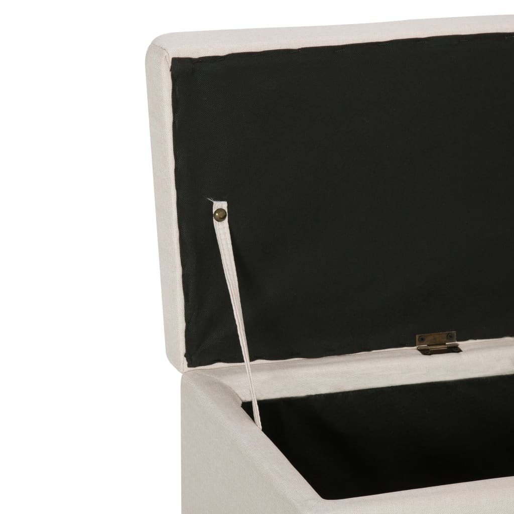 Banc avec compartiment de rangement 116 cm Crème Polyester - XIOS