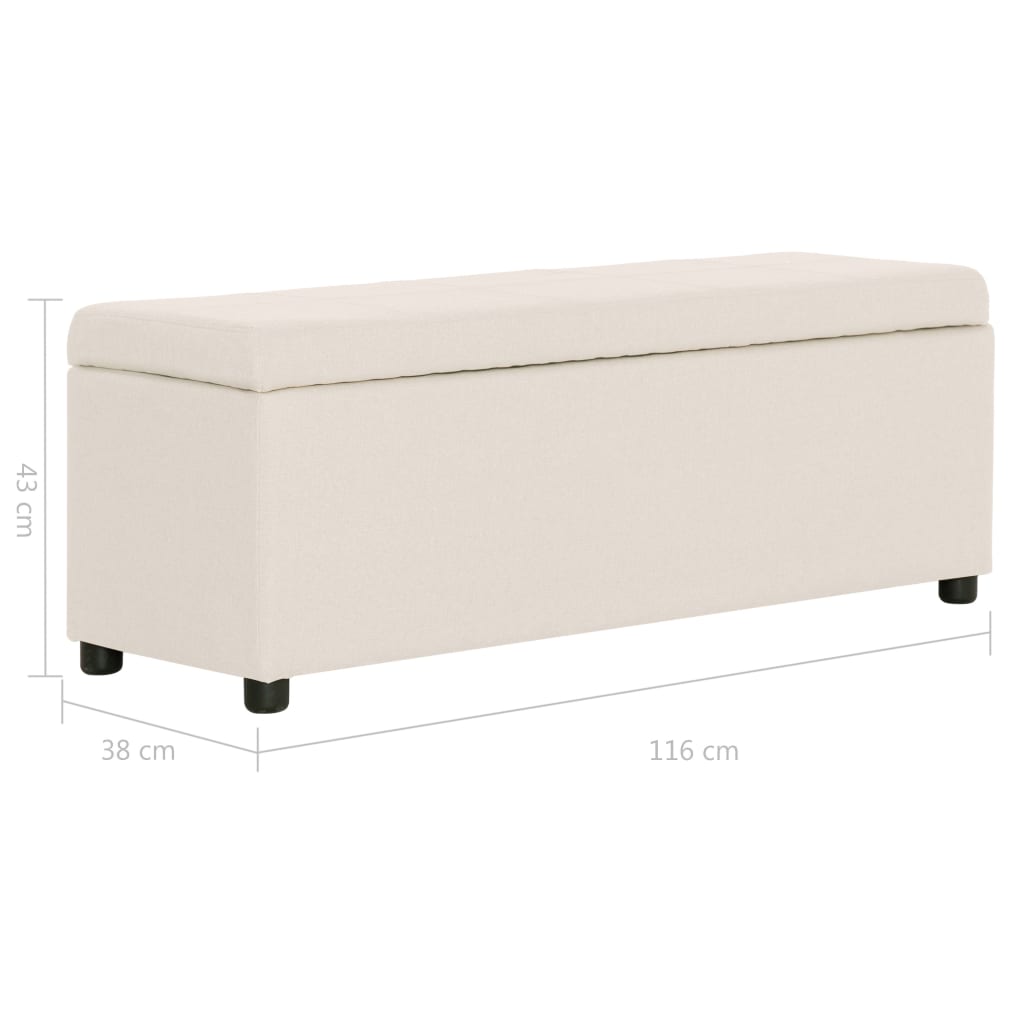 Banc avec compartiment de rangement 116 cm Crème Polyester - XIOS