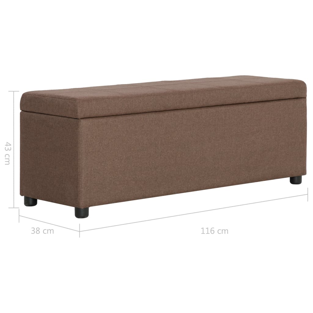 Banc avec compartiment de rangement 116 cm Marron Polyester - XIOS