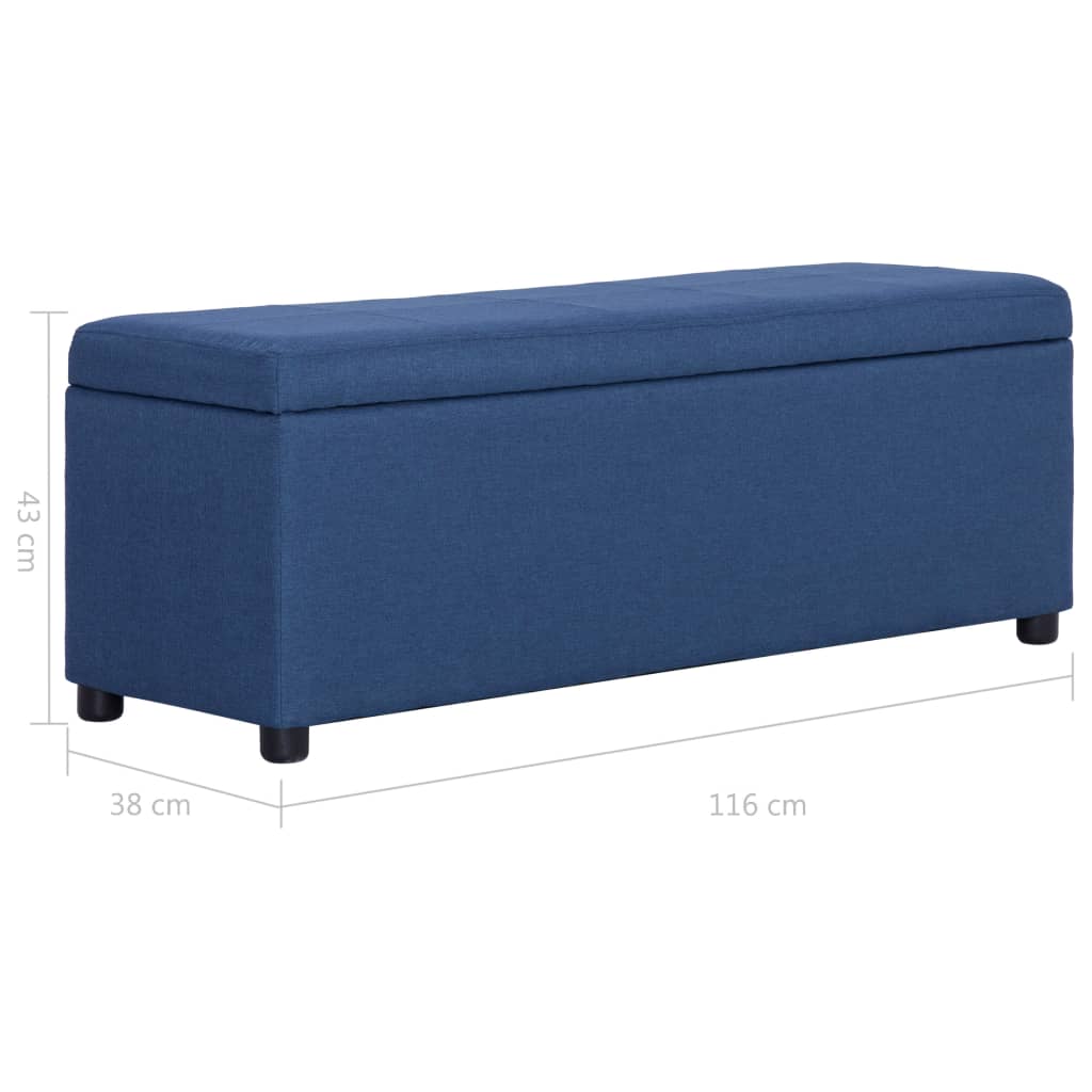 Banc avec compartiment de rangement 116 cm Bleu Polyester - XIOS